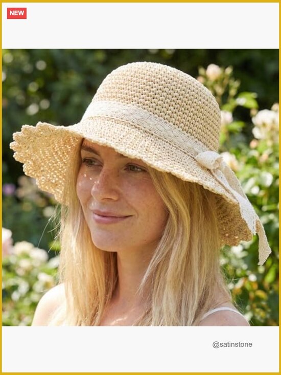 Wide Brim Packable Travel Bucket Hat UPF 50+ Straw Sun Hat main image 4